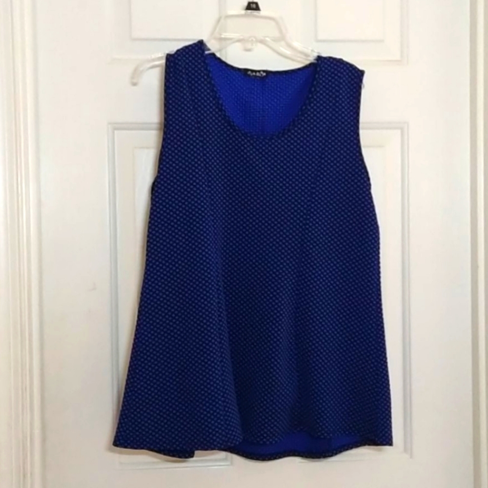 Blue Polka-Dot Fig & Blu Sleeveless Top